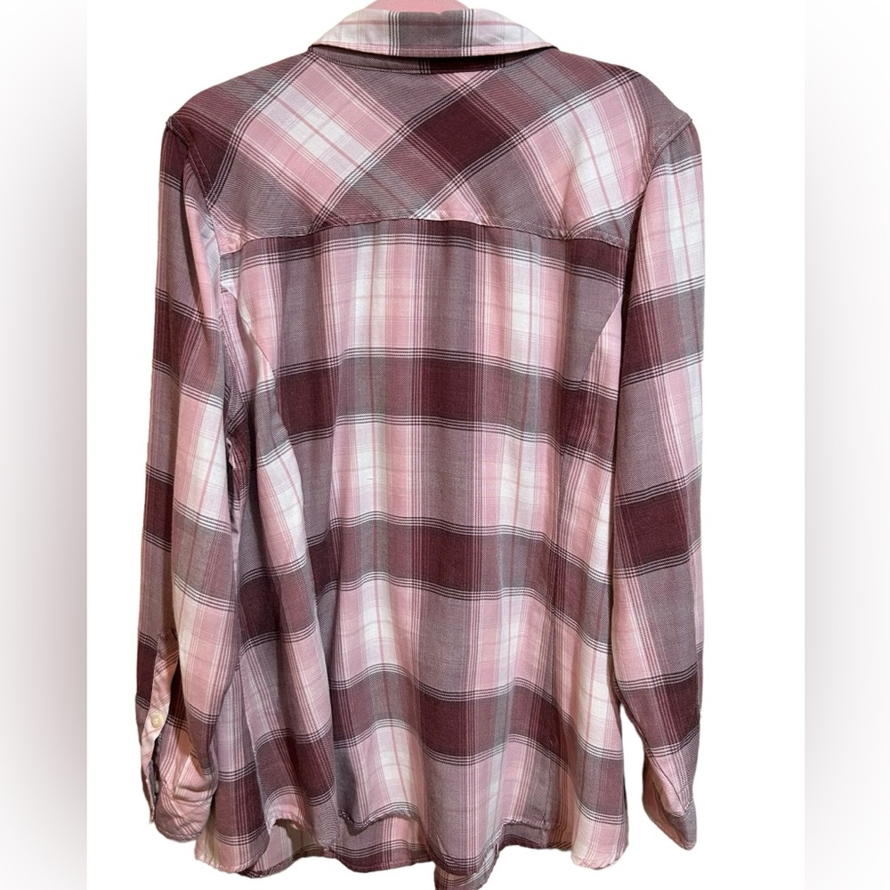Torrid pink white plaid top women’s size 2X - Picture 4 of 5